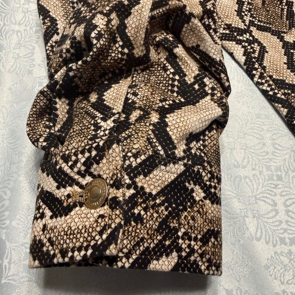 Boston Proper Desert Python Ruched Sleeve Jacket Size Medium - Picture 13 of 14
